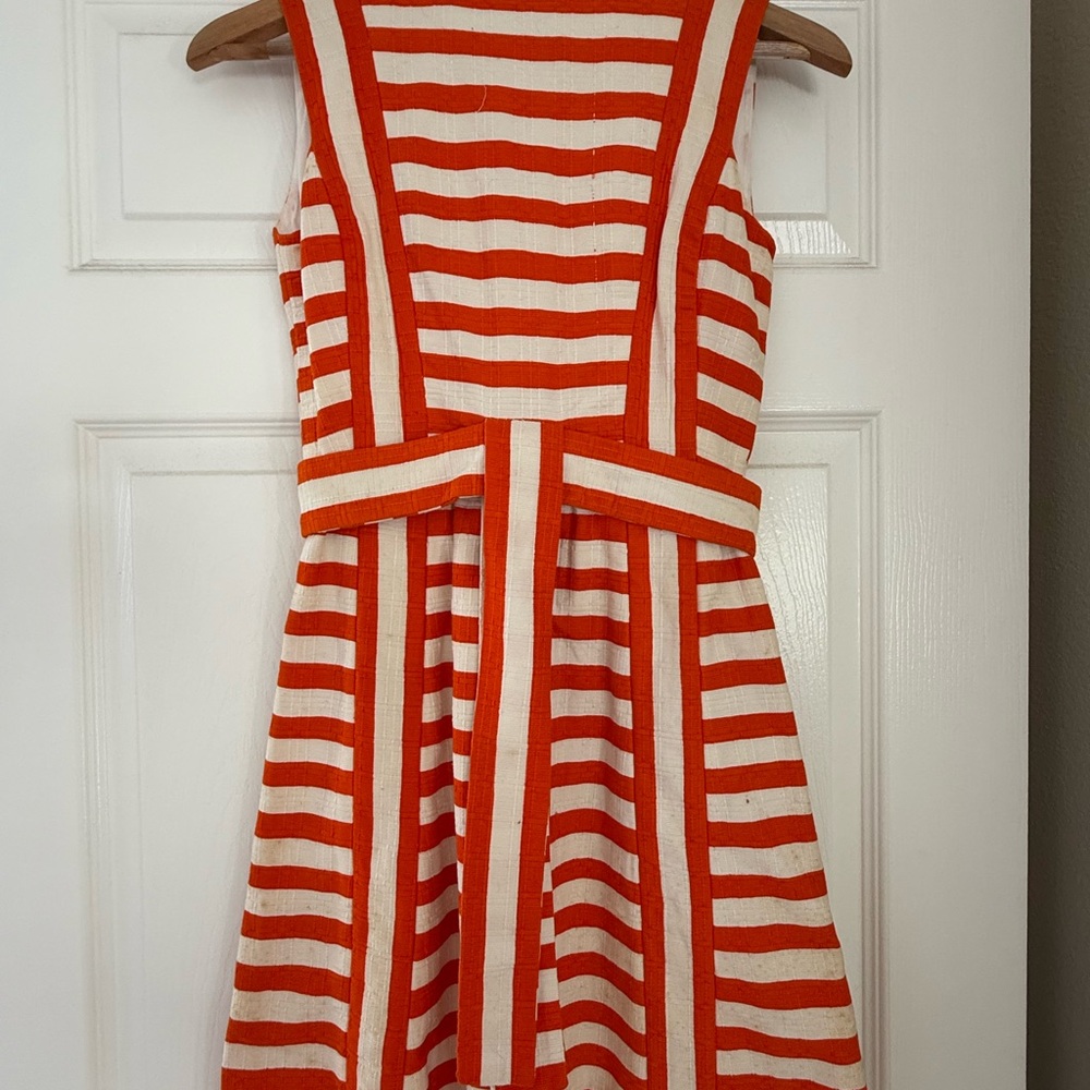 Vintage/Retro Orange and White Striped Dress